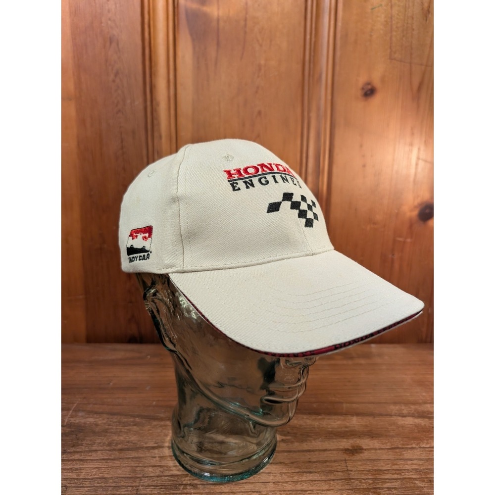 Vintage Honda Engines Racing Slideback Baseball Hat/Cap Beige #1096